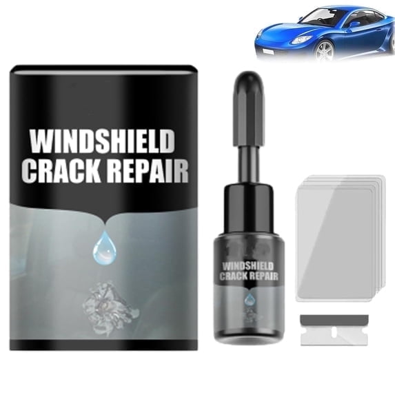 CrackFix Pro Kit, 2026 Upgrade Crack Fix Pro Windshield Repair, Car Windshield Crack Repair Kit, Car Glass Repairs Without Stress,Black-ps1