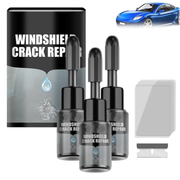 CrackFix Pro Kit, 2026 Upgrade Crack Fix Pro Windshield Repair, Car Windshield Crack Repair Kit, Car Glass Repairs Without Stress,Black-ps3