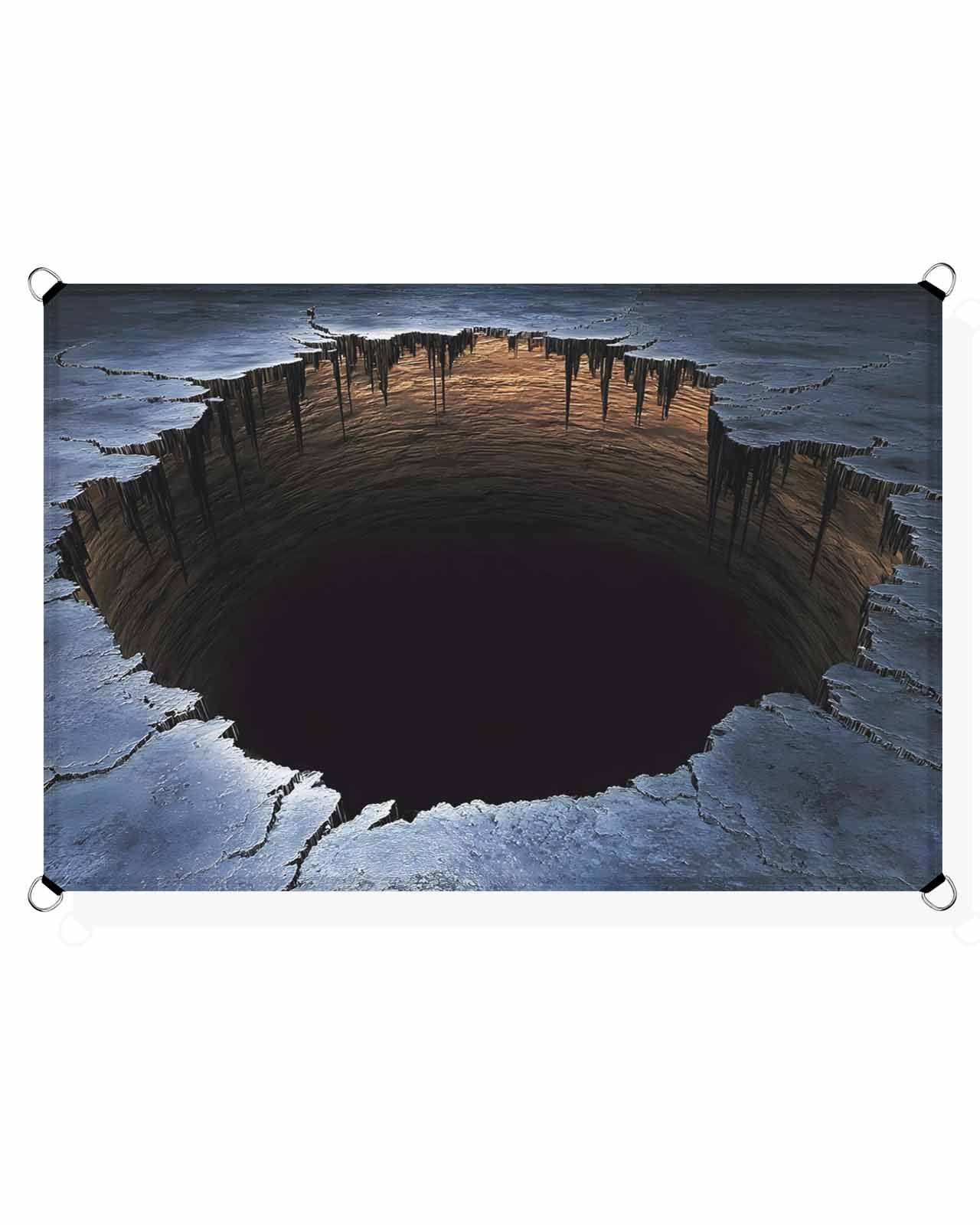 Cracked Earth Sun Shade Sail 14'X18' Abyss Hole Dramatic Rock Texture ...