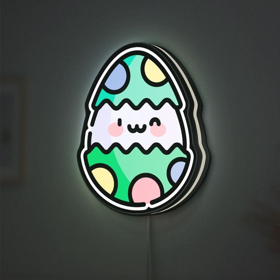 Cracked Easter Egg 3D Novelty Light Box, Broken Shell Lamp Decor for Spring and Holiday Themed Rooms or Kid's Spaces (Width 8 inch, 20cm)