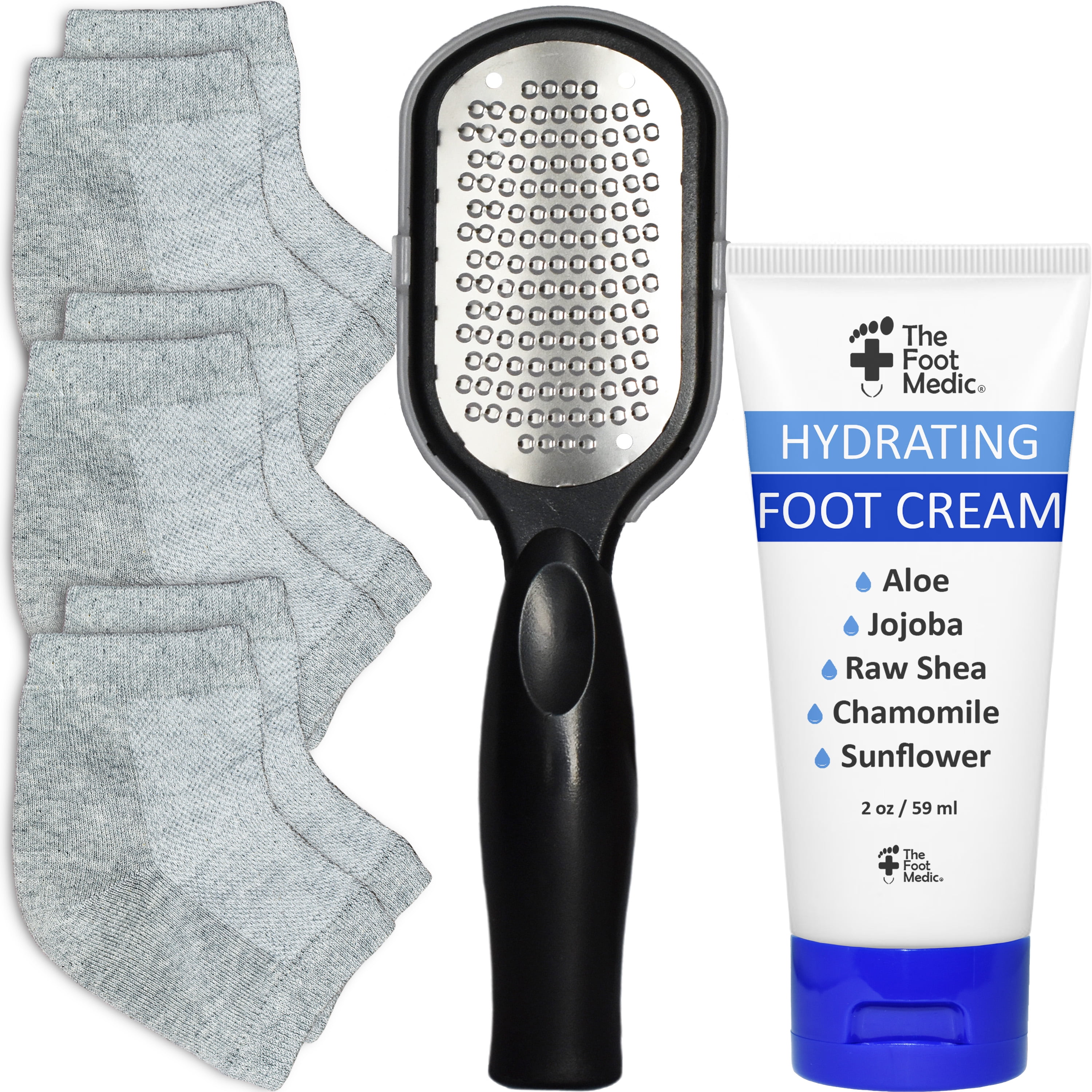 Cracked Heel Repair Kit: Moisturizing Socks, Foot Cream & Foot File, Cracked Heel Treatment, Heel Socks, Silicone Toeless Socks, Spa Gel Socks for Dry Cracked Feet Women, Pedicure Socks