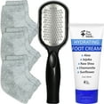 thumbnail image 1 of Cracked Heel Repair Kit: Moisturizing Socks, Foot Cream & Foot File, Cracked Heel Treatment, Heel Socks, Silicone Toeless Socks, Spa Gel Socks for Dry Cracked Feet Women, Pedicure Socks, 1 of 7