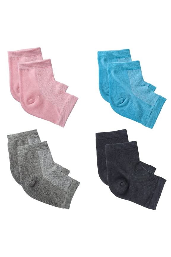 Cracked Heel Repair Socks - 4 Pairs Moisturizing Heel Socks for Dry Cracked Feet, Gel Socks for Cracked Feet Heel Treatment, Spa Moisture Cracked Heel Socks for Dry Heels Overnight (Regular)