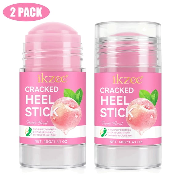Cracked Heel Stick with 60% Urea(Peach Flavor), Repair Moisturizing Foot Care, Fast Absorbing, Non-Greasy for Dry, Rough Feet and Skin - 2PACK