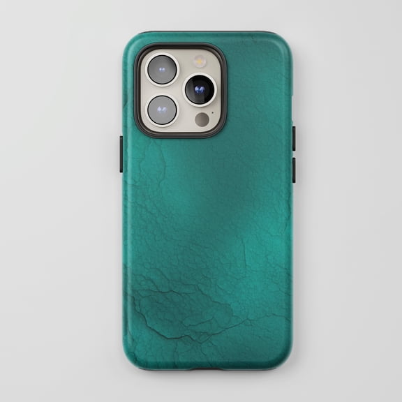 Cracked Stone For All iPhone Series Tough Phone Case Teal Green