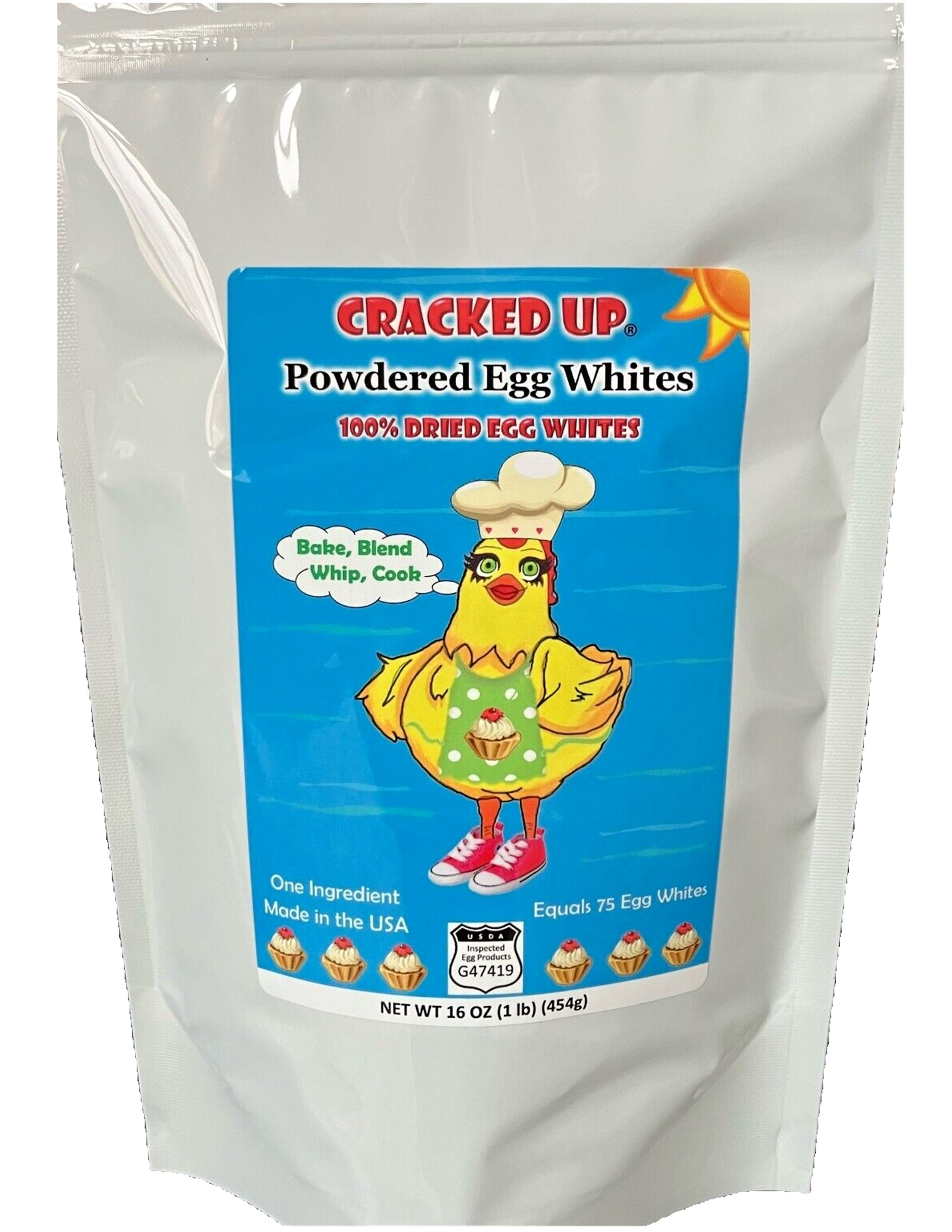 Cracked Up Egg Whites Protein Powder 1 lb. (16oz). Use for Baking
