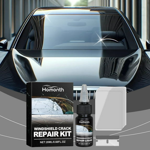 Cracked Windshield Repair Kit for Chips and Cracks, Car Windshield Crack Repair Kit, Glass Repair Liquid for Cracks, Rock Chip Repair Kit Windshield, Windshield Chip Repair Kit