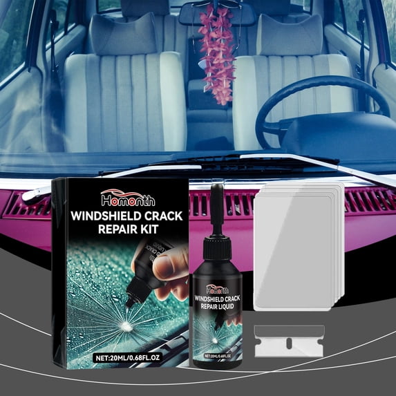 Cracked Windshield Repair Kit for Chips and Cracks, Car Windshield Crack Repair Kit, Glass Repair Liquid for Cracks, Rock Chip Repair Kit Windshield, Windshield Chip Repair Kit