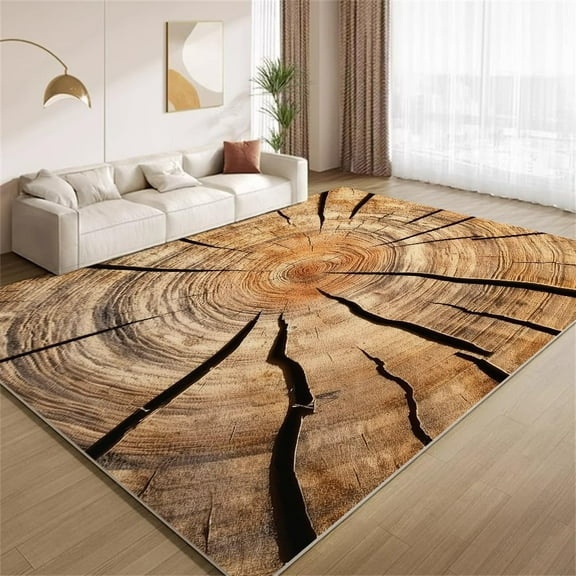 Cracked Wood Pile Rug 2x3 Area Rugs Cracked Log Rugs Non Slip Low Pile Indoor Washable Carpet for Living Room Farmhouse Bedroom Apartment Home Decor Floor Mats