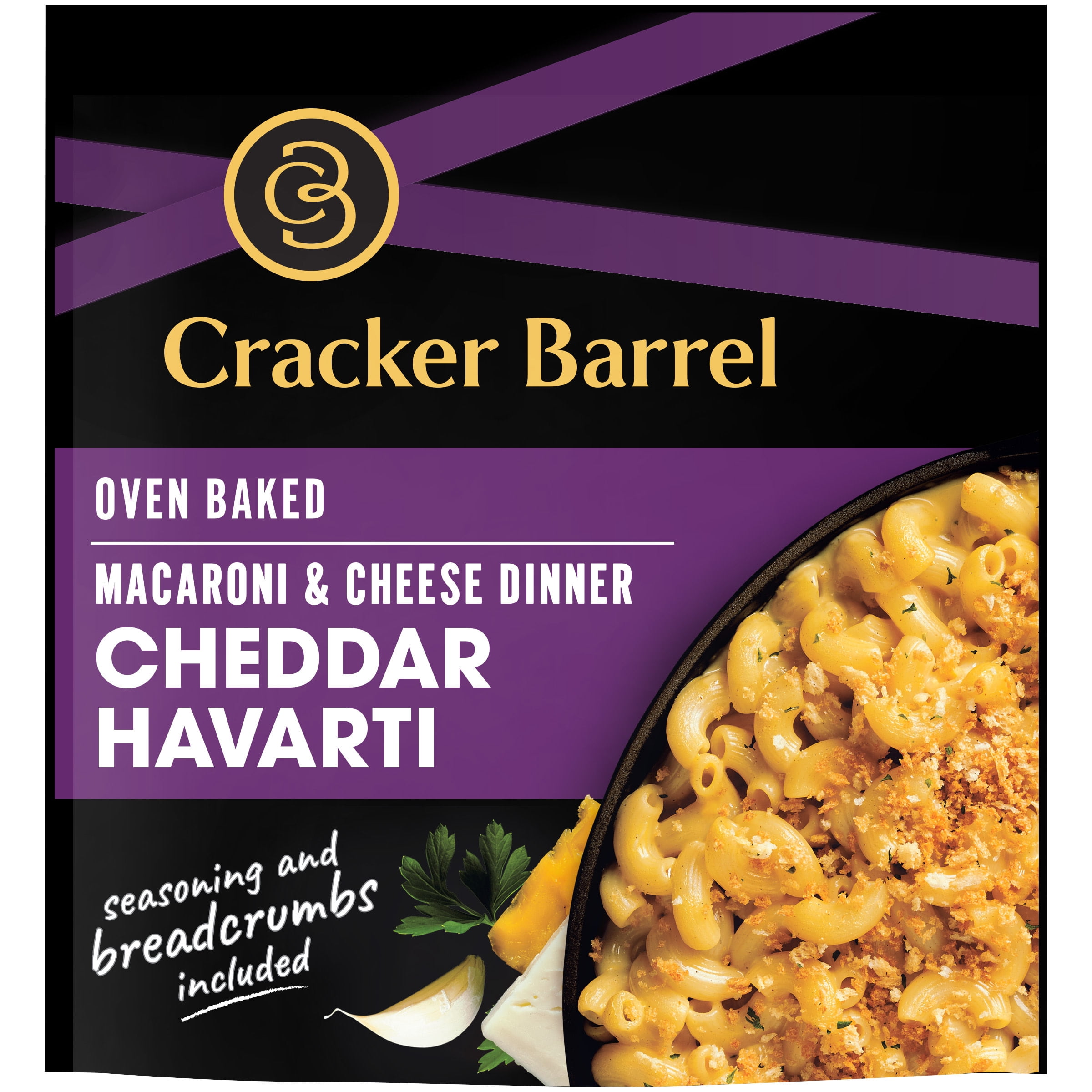 Cracker Barrel Cheddar Havarti Oven Baked Macaroni Cheese Dinner 12.3 oz Pouch