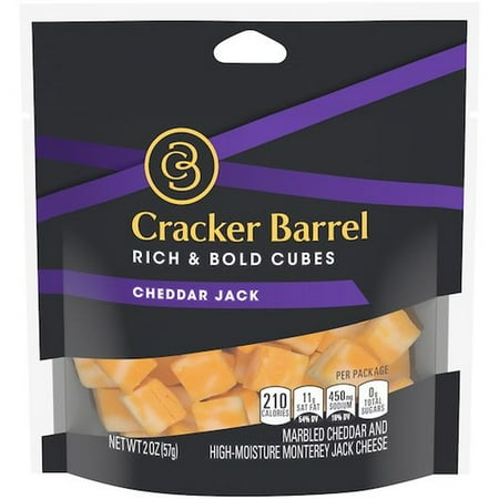Cracker Barrel Cheddar Jack Snacking Cubes, 2 Ounce -- 6 per Case.