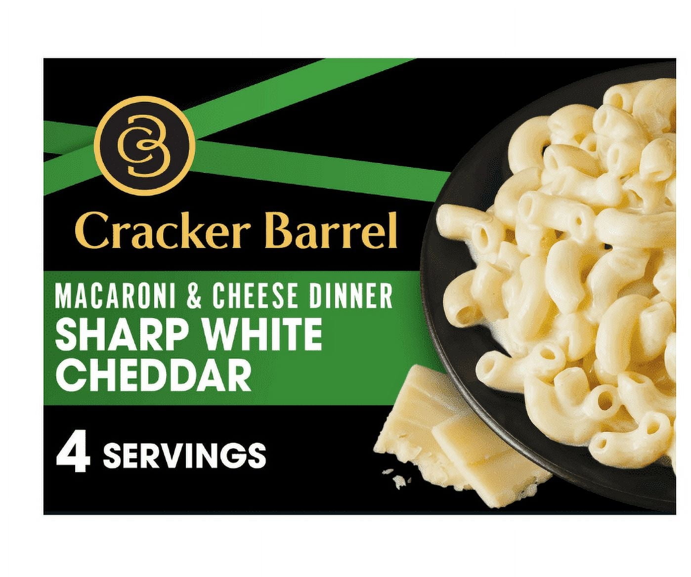 Cracker Barrel Sharp White Cheddar Mac N Cheese Macaroni and Cheese Dinner, 14 oz Box (Pack of 4)