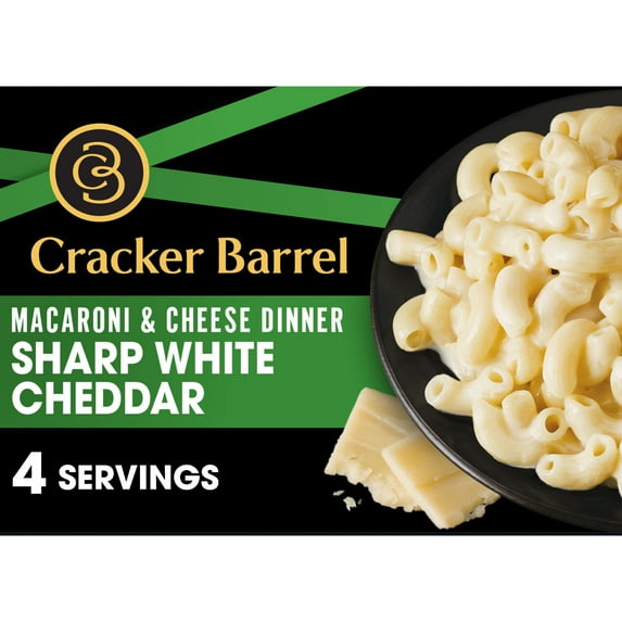 Cracker Barrel Mac and Cheese, 1 Box, for Easy Dinner or Dinner Sides, Sharp White Cheddar Flavor, No Artificial Flavors or Dyes, 14 oz