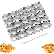 Stainless Steels Cookie Cutters Mold for Baking, 25 Cavity Fish Cookie Cutter, Mini Gold Fish Shapes Molds for Cookie-Silver