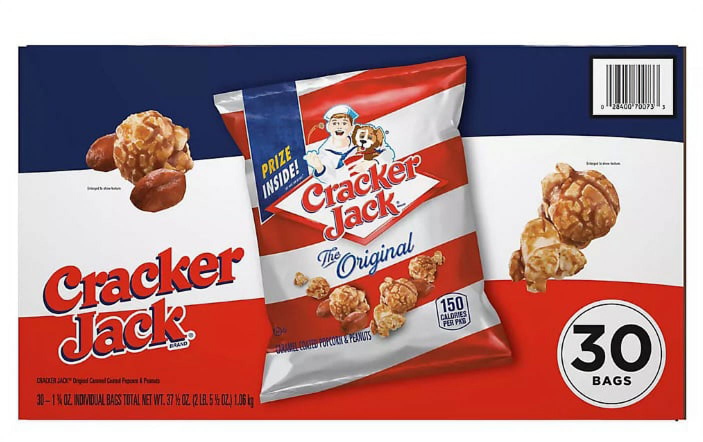 Cracker Jack Original Caramel Coated Popcorn & Peanuts Snacks, 30 pk./1 ...