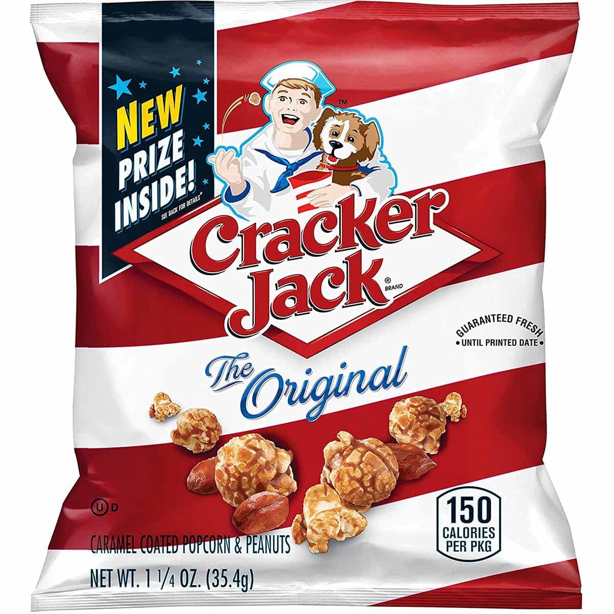 Cracker Jack The Original, MMF7 1.25 oz Bags Pack of 12 Caramel Coated