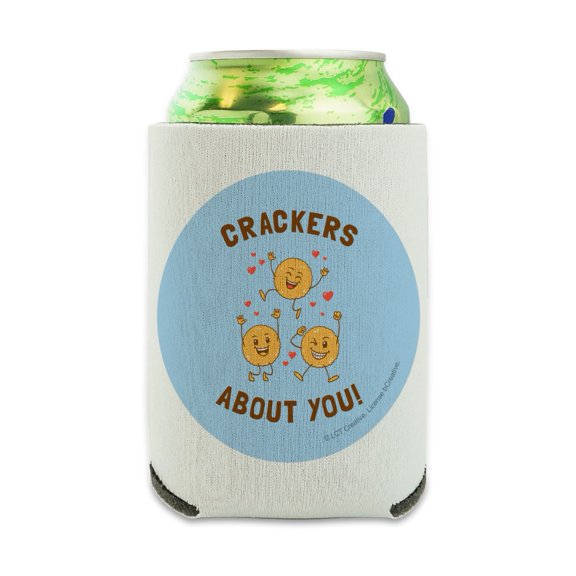 Crackers About You Crazy Love Funny Humor Can Cooler - Drink Sleeve Hugger Collapsible Insulator - Beverage Insulated Holder