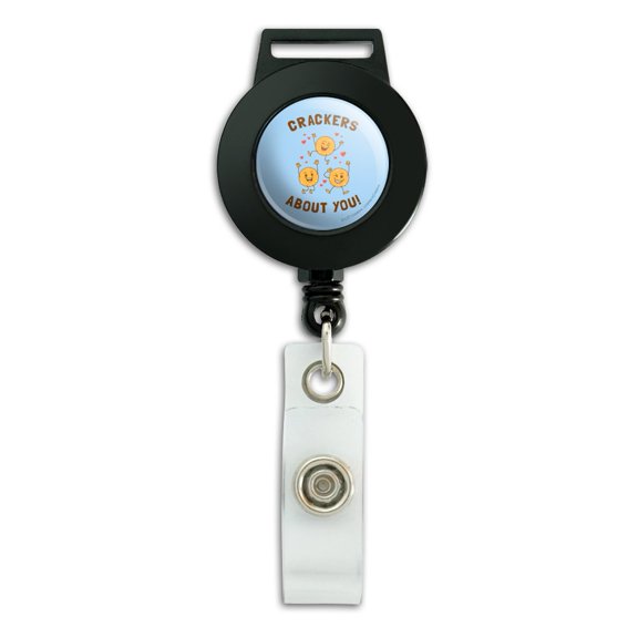 Crackers About You Crazy Love Funny Humor Lanyard Retractable Reel Badge ID Card Holder