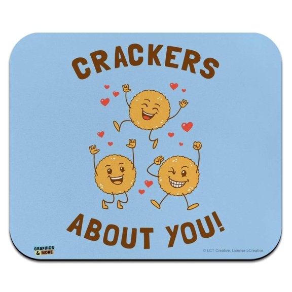 Crackers About You Crazy Love Funny Humor Low Profile Thin Mouse Pad Mousepad