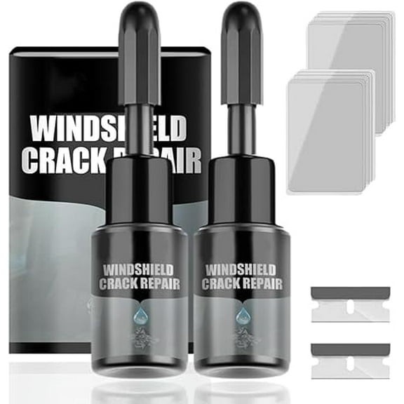 Crazyview Crackfix Pro Kit, Crack Fix Pro Kit, Windshield Glass Crack Repair Fluid, Windshield Repair Kit for Big Crack and Broken Star Chip (2 Set)