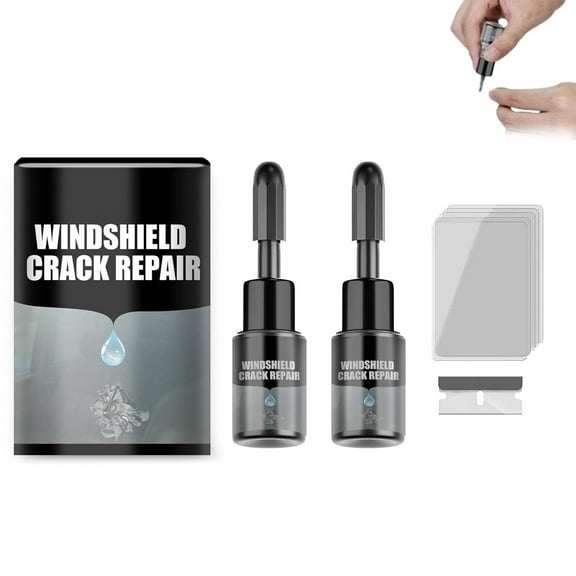 Crackfix Pro Kit, Get Rid of Cracks, Car Windshield Crack Fix Kits, Chips and Cracks Car Glass Repair Kits, Tocet Rid of Cracks and Chips,black