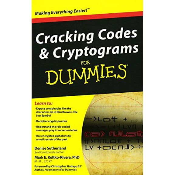 Pre-Owned Cracking Codes and Cryptograms for Dummies (Paperback) 0470591005 9780470591000