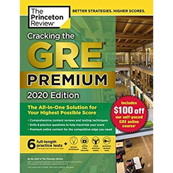Pre-Owned Cracking the GRE Premium Edition with 6 Practice Tests, 2020: The All-In-One Solution for Your Highest Possible Score (Paperback) 0525568042 9780525568049