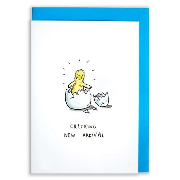 Cracking New Arrival Greeting Card – Baby Shower Card with Cute Duckling Design – Envelope Included – Perfect for Welcoming Newborns and Celebrating New Parents