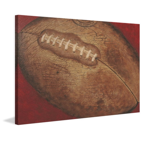 "Crackle Football" by Reesa Qualia Painting Print on Wrapped Canvas