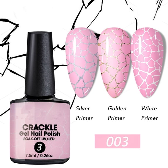 Crackle Gel Nail Polish, Marble Cracking UV Nail Polish Glue, Crackles Paint UV Gel Polishs for Woman