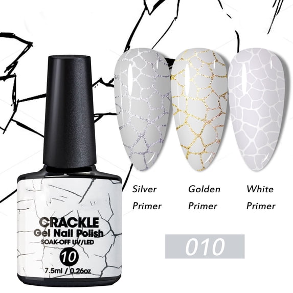 Crackle Gel Nail Polish, Marble Cracking UV Nail Polish Glue, Crackles Paint UV Gel Polishs for Woman