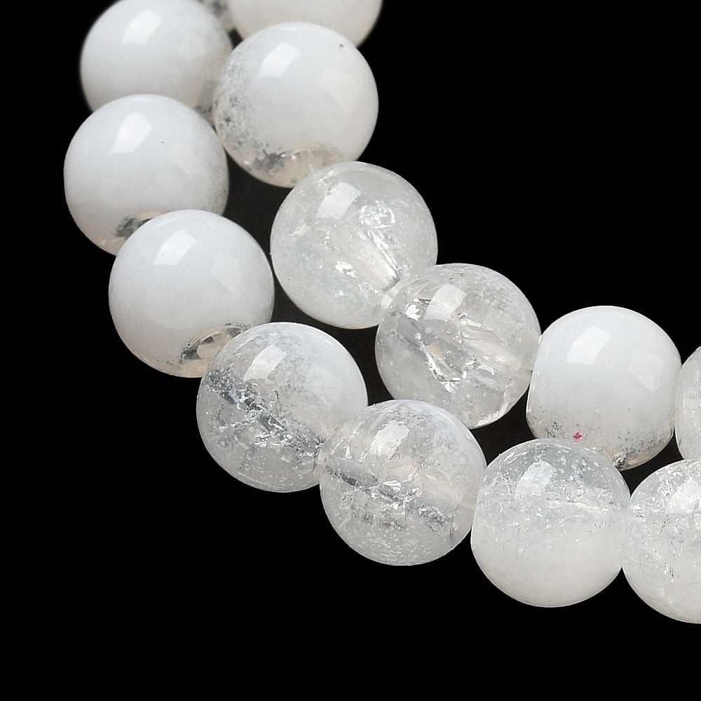 Crackle Glass Beads Strands Rondelle Clear 6mm 138~144pcs/strand 296.85''(754cm)
