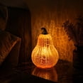 thumbnail image 1 of Crackle Glass LED Pumpkin Light, 2 Shapes Battery Operated Warm Glow Halloween Thanksgiving Tabletop Decor Lamp, 1 of 6