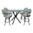 thumbnail image 1 of Crackle Glass Metal Pub Set 26" Swivel Counter Stools M-70 Hemsath Slate - Grey, 1 of 4