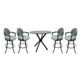 thumbnail image 1 of Crackle Glass Metal Pub Set 26" Swivel Counter Stools M-70 Watusi Aqua Grey, 1 of 4