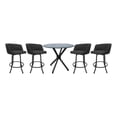 thumbnail image 1 of Crackle Glass Metal Pub Set 30" Swivel Bar Stools Joey Moonstone - Grey, 1 of 3