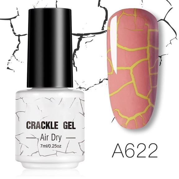 Crackle Nail Polish, 7ml Crackle Gel Nail Polish, Marble Cracking UV Nail Polish Glue Amazing Crackle Effect Pattern Quick Dry for Parties & Daily Wear