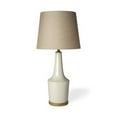 thumbnail image 1 of Crackle & Natural Ceramic Table or Desk Lamp, White & Brown, 1 of 1