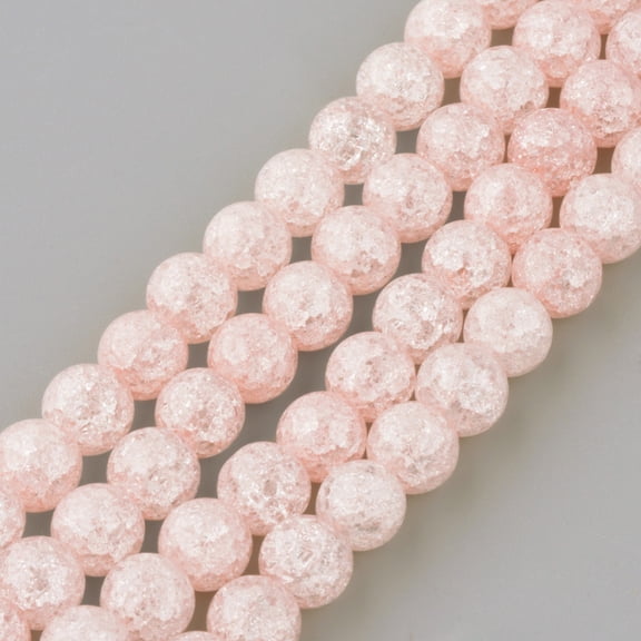 Crackle Quartz Beads Strands Round Dyed Pink 8mm Hole: 1mm 50pcs/strand 15.7 inch