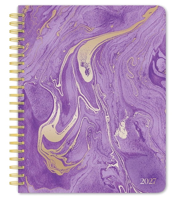 Crackled Blush 2027 6 X 7.75 Inch Weekly Desk Planner Foil Stamped Cover, (Paperback)