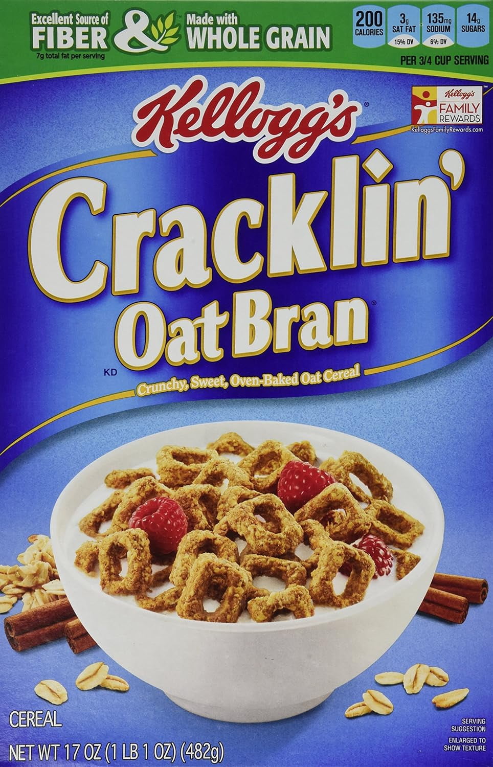 Cracklin' Oat Bran 17Oz Box (Pack Of 4)