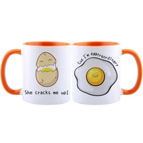 She Cracks Me Up! Cus I’m Eggtraordinary Coffee Mugs,Orange Coffee Cup Couples Sets - Funny His & Her Gifts - Husband and Wife Anniversary Presents - Wedding or Engagement Gift