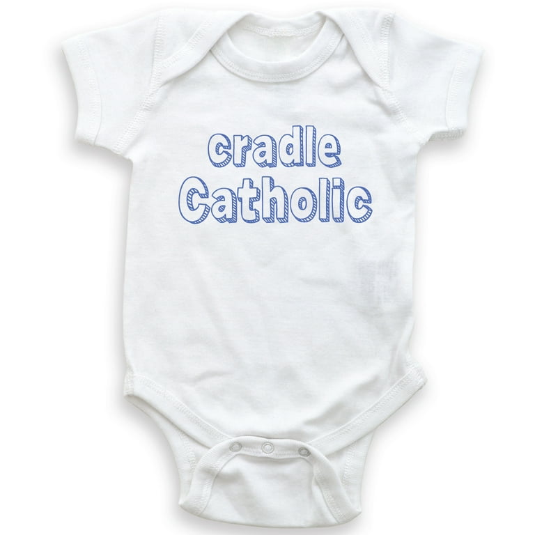 Cradle Catholic Christian Baby Shower Bodysuit Cradle Catholic Christian Baby Shower Bodysuit