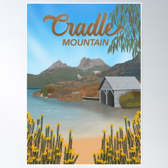 Cradle Mountain - Tasmania - Australia Poster Wall Art, Modern Wall Decor, 8x12 UNFRAMED