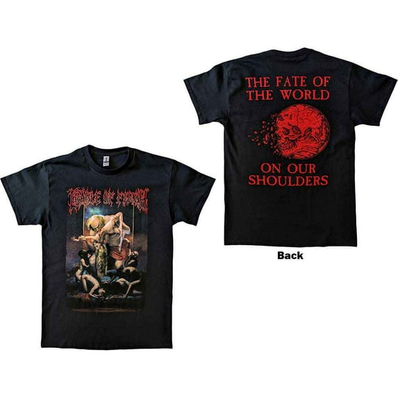Cradle Of Filth Unisex T-Shirt: Existance Is Futile Saturn (Back Print) (Large)