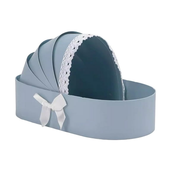 Cradle Shape Flower Basket Empty Hamper Basket Cardboard Gift Box Flower Basket For Baby Showers Weddings Valentines Day