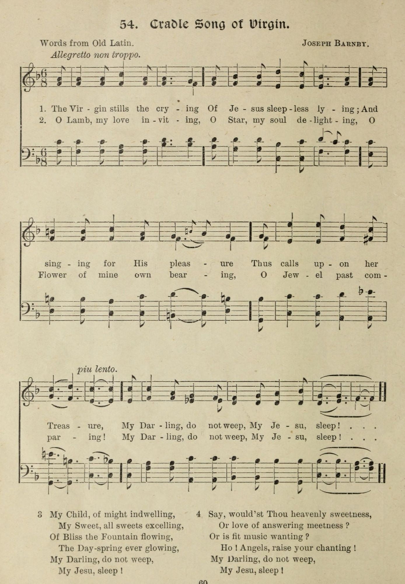 Cradle Song of Virgin Gems of Christmas Song 1910 Canvas Art - (18 x 24)