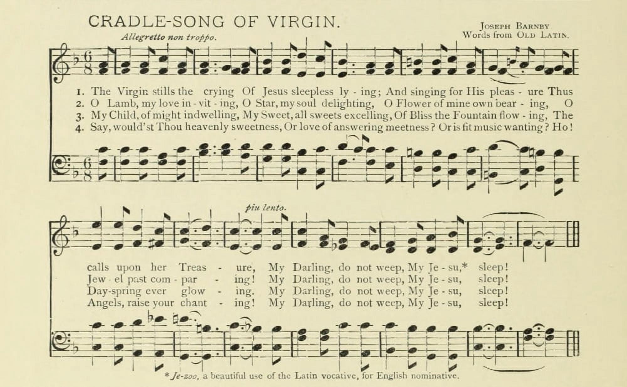 Cradle-song of Virgin Christmas in Song 1891 Canvas Art - (18 x 24)