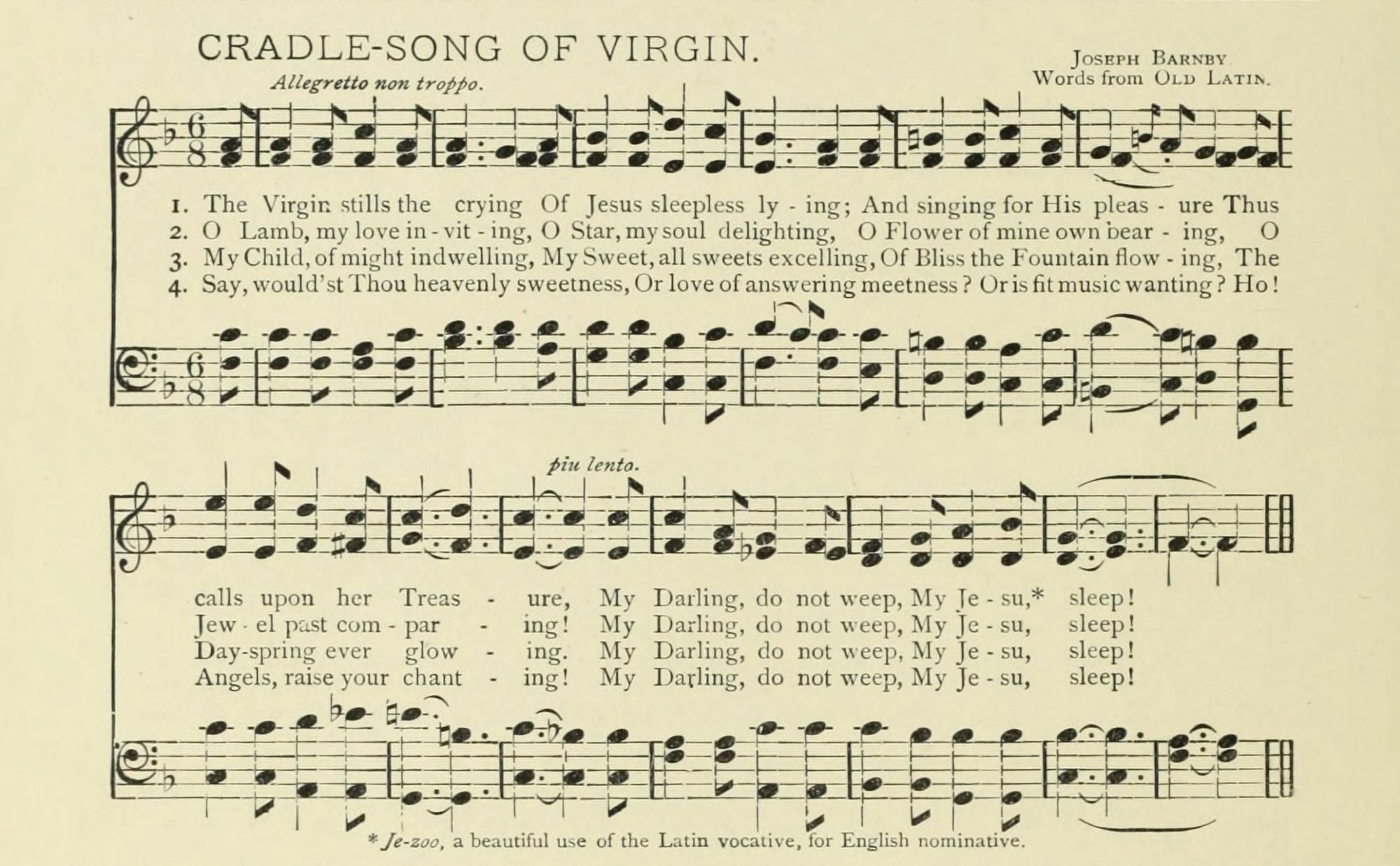 Cradle-song of Virgin Christmas in Song 1891 Canvas Art - (24 x 36)