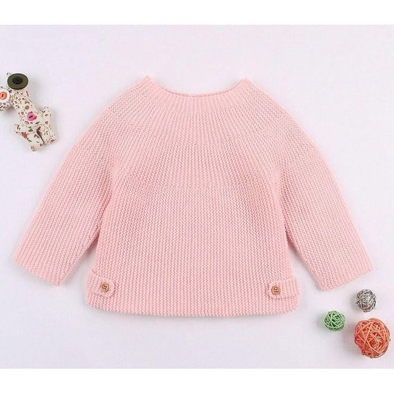 CradlePlanet Baby Toddler Girl Winter Warm Pink Sweater Cardigan Pullover